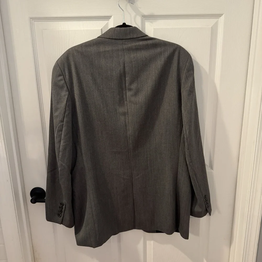 Chaps Men's Blazer Sport Coat Jacket 39 R  Gray 100% Wool Two Button Notch Lapel